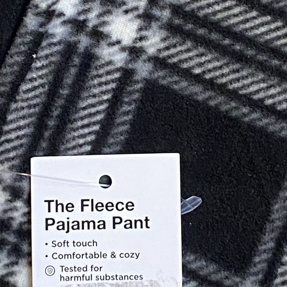 NWT Men’s Plush Fleece Lounge Pajama Pant Black/White/Gray Plaid Size XL - Picture 5 of 8